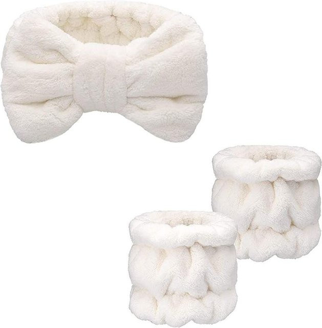 GoolRC Make-up Stirnband und Handgelenk-Waschband Set, Weiß, Damen - Bild 1
