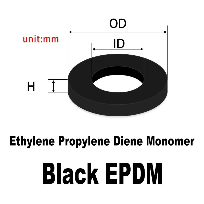 H2mm M2-M6mm Unterlegscheibendichtung aus Nylon in Schwarz, Rot oder Weiß - Bild 2