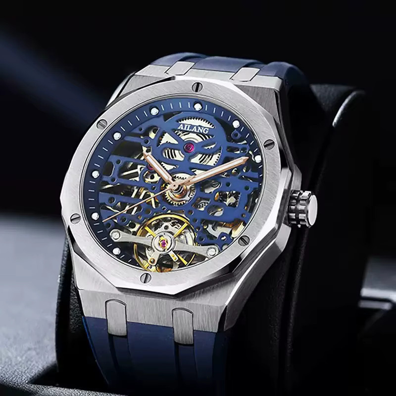 AILANG Armbanduhr, Automatik, Edelstahl, Kautschukarmband, Herren, Silber - Bild 2