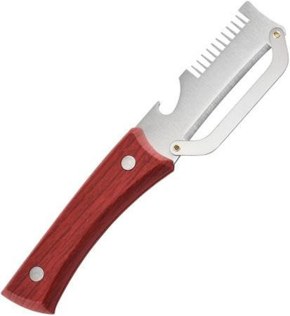 Yousheng Gemüseschäler mit Holzgriff und Edelstahlklinge in Weiß inklusive integriertem Flaschenöffner - Bild 1
