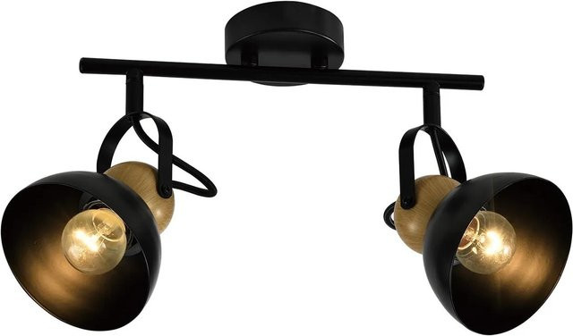 NETTLIFE Deckenstrahler aus Metall in Schwarz im Industrial Design mit E27 Fassung, Höhe: 33 cm, Breite: 21 cm, Tiefe: 25 cm - Bild 1