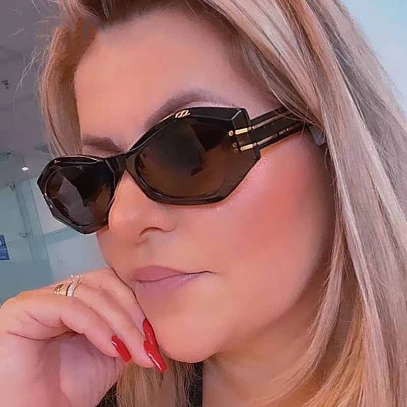 Ah-Mee Sonnenbrille, hexagonal, Vollrand, Kunststoff, Schwarz, Unisex - Bild 4