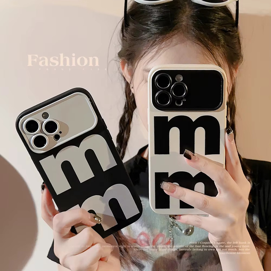 Stoßfeste Handyhülle mit dem Buchstaben M in Schwarz für Apple iPhone Modelle - Bild 2