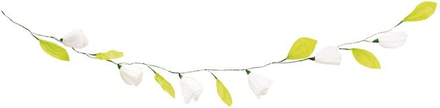 Rico Design Papierblumen Girlande in Weiß, Länge: 180 cm - Bild 1