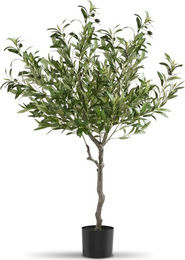 tectake Künstlicher Olivenbaum in Grün mit stabilem Kunststoff-Blumentopf - Bild 1
