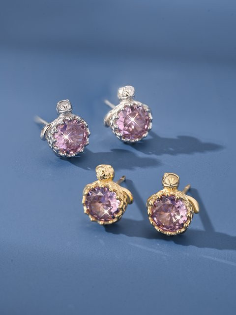 OBEAR Anhänger Schildkröte, 925 Silber, Rosa Zirkon - Bild 1