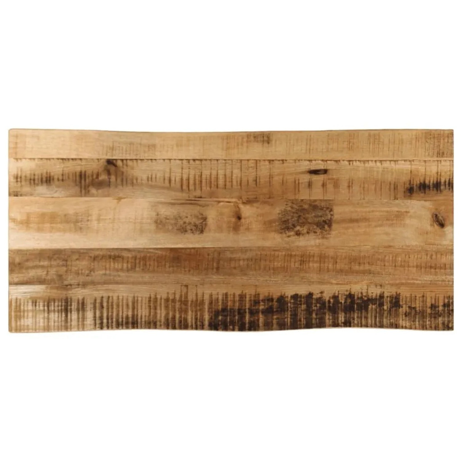 vidaXL Tischplatte aus Mango Massivholz mit Baumkante, Farbe: Braun, B/T/H: 80 x 40 x 2,5 cm - Bild 2