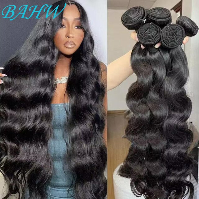 BAHW Remy Haar Extensions, Indische Haarwebart, Schwarz, 10-30 Zoll - Bild 1