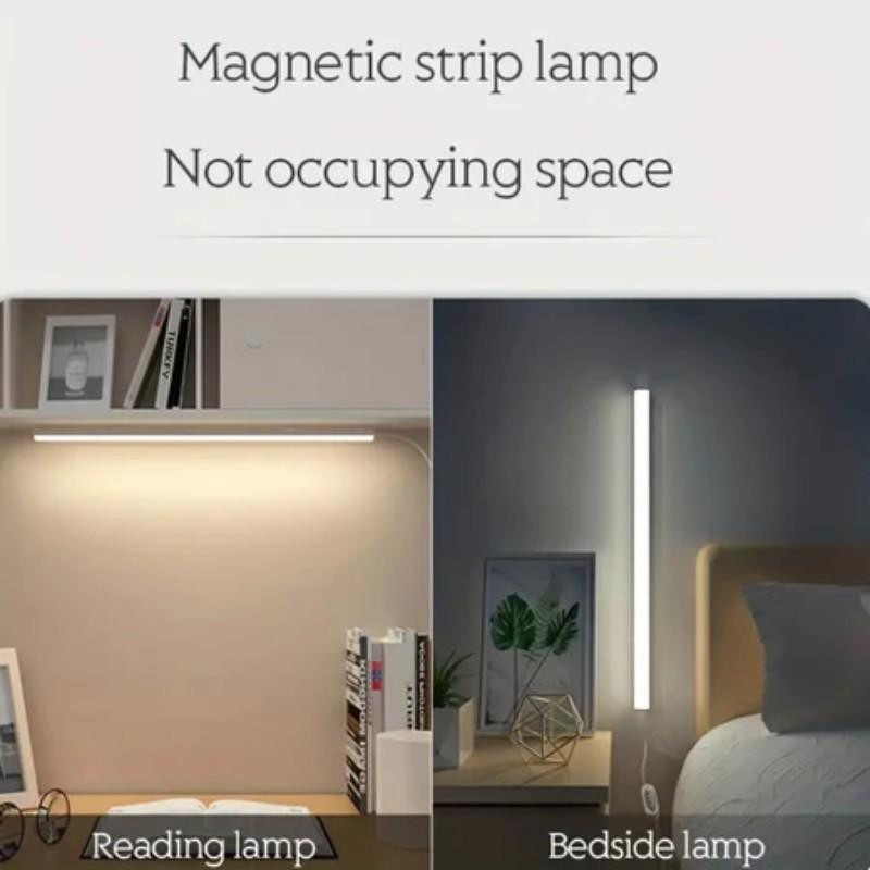 YJMP Super Lighting LED Nachtlicht mit USB-Anschluss, dimmbar und mit 3 wechselbaren Farben, inklusive Magnetstreifen, Farbe: Weiß, Länge: 20 cm - Bild 4