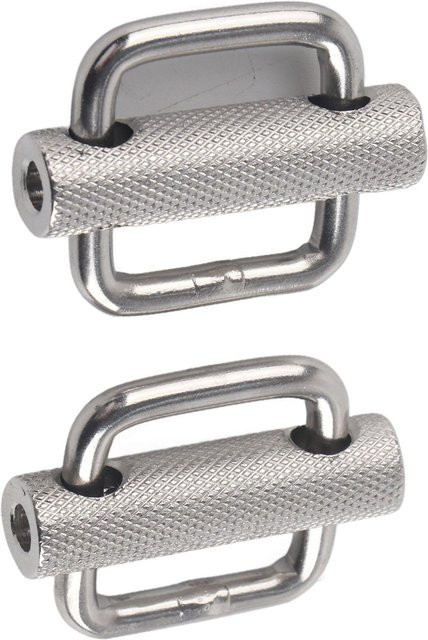 TOMTOP JMS 2 Stück verstellbare Rollerschnallen aus 316 Edelstahl in Silber, rechteckig und gerändelt, Breite: 25 mm - Bild 1