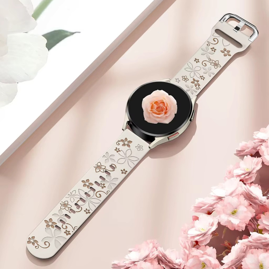 FancyWrist Uhrenarmband Silikon, Geschnitztes Blumen-Design, Unisex - Bild 2