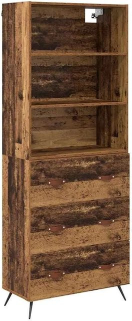 vidaXL Highboard Altholz in Braun mit Türen und Schubladen, B/T/H: 69,5 x 34 x 180 cm - Bild 1