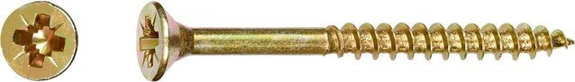 LUX-TOOLS Senkkopf Spanplattenschrauben mit PZ-Antrieb, verzinkter Stahl in Gold, Durchmesser: 3,5 mm, Länge: 50 mm, 200 Stück - Bild 1