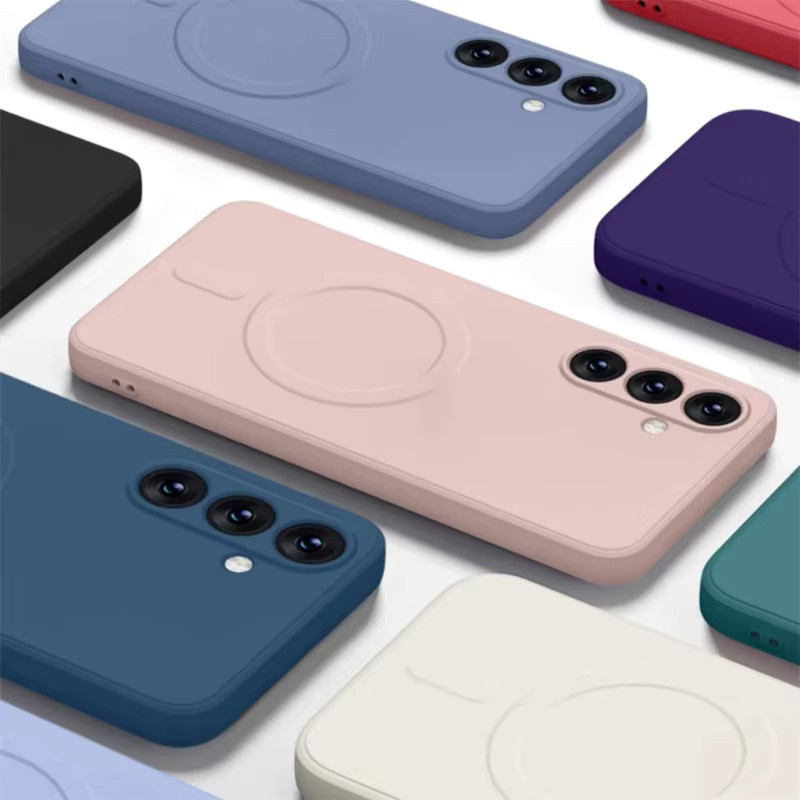 Stoßfeste Silikon-Schutzhülle mit Magnetfunktion für Samsung Galaxy Modelle in Grey Blue - Bild 3