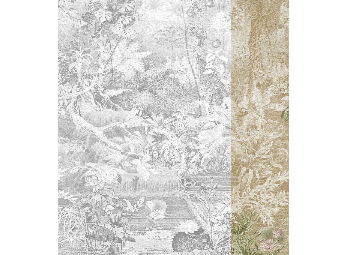 Jannelli & Volpi Mural Coari Sepia Panel 4 Wandgestaltung Floral Multicolour - Bild 1