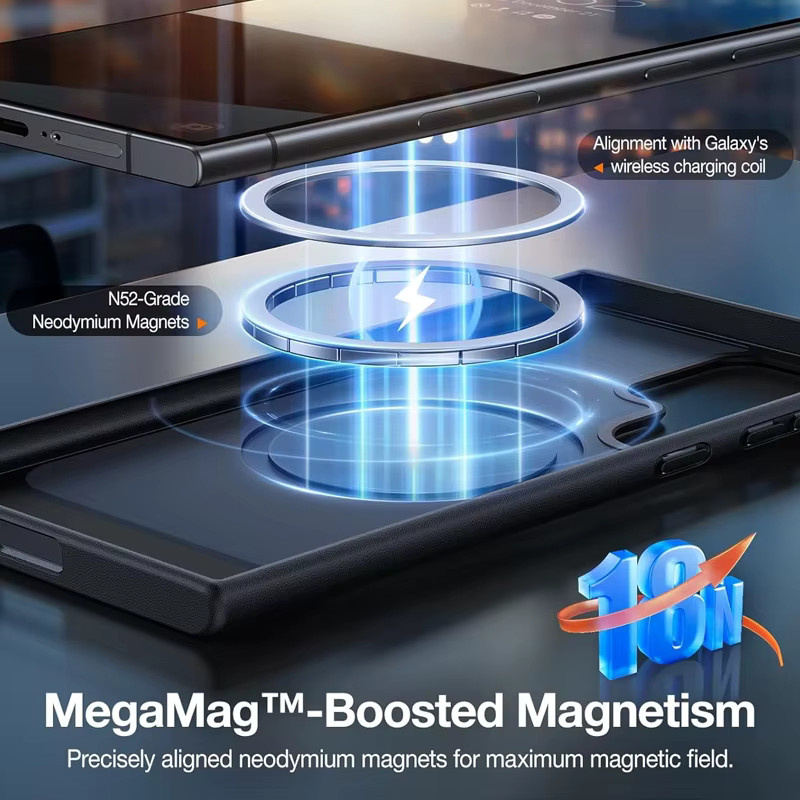 Elegante transparente Handyhülle mit magnetischer Standfunktion für Samsung Galaxy S26 Ultra, S25, S24, S23 und S22 - Bild 2