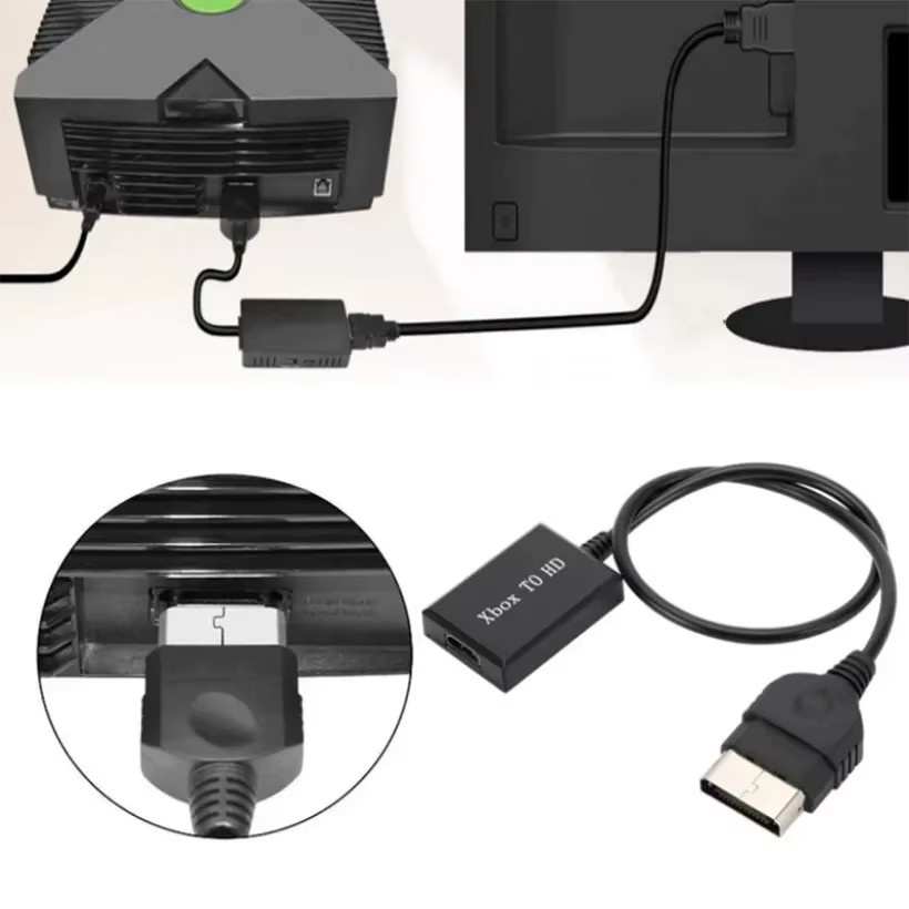 MnnWuu Xbox zu HDMI Video Konverter Adapter in Schwarz für Original Konsolen mit 1080P/720P Auflösung und USB-Stromversorgung - Bild 3