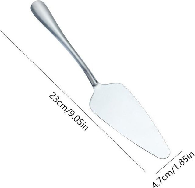 xianyi01 Tortenheber aus Edelstahl mit Wellenschliff in Silber und Weiß zum Schneiden und Servieren von Kuchen und Pizza - Bild 1