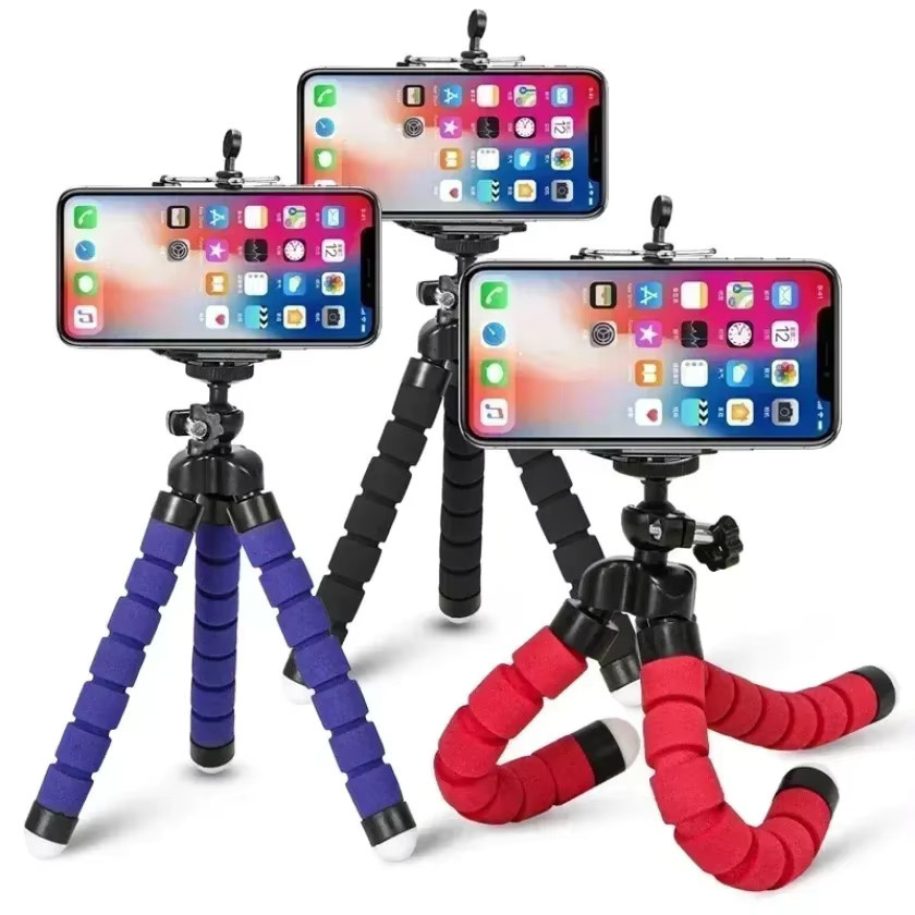 VIKEFON Octopus Smartphone Stativ in Schwarz, biegbares Multi-Funktions-Stativ für Schreibtisch, Kamera und Vlog-Aufnahmen - Bild 4