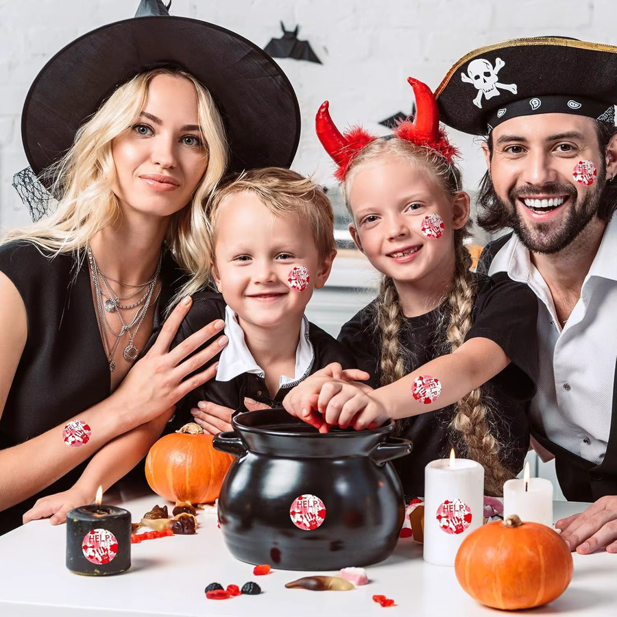 TYFYO Halloween Blut-Aufkleber in Rot, runde Papier-Dekorationsaufkleber für Umschläge und Partyzubehör, Durchmesser: 2,5 cm - Bild 4
