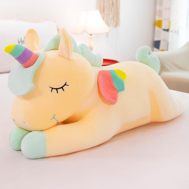 YESFEIER Einhorn Plüschtier, gelb, 30cm, ab 12 Jahren - Bild 1