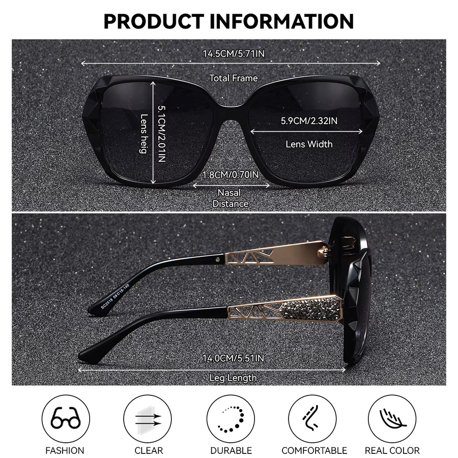 BARCUR Sonnenbrille, Vollrand, Square, Kunststoff - Bild 2