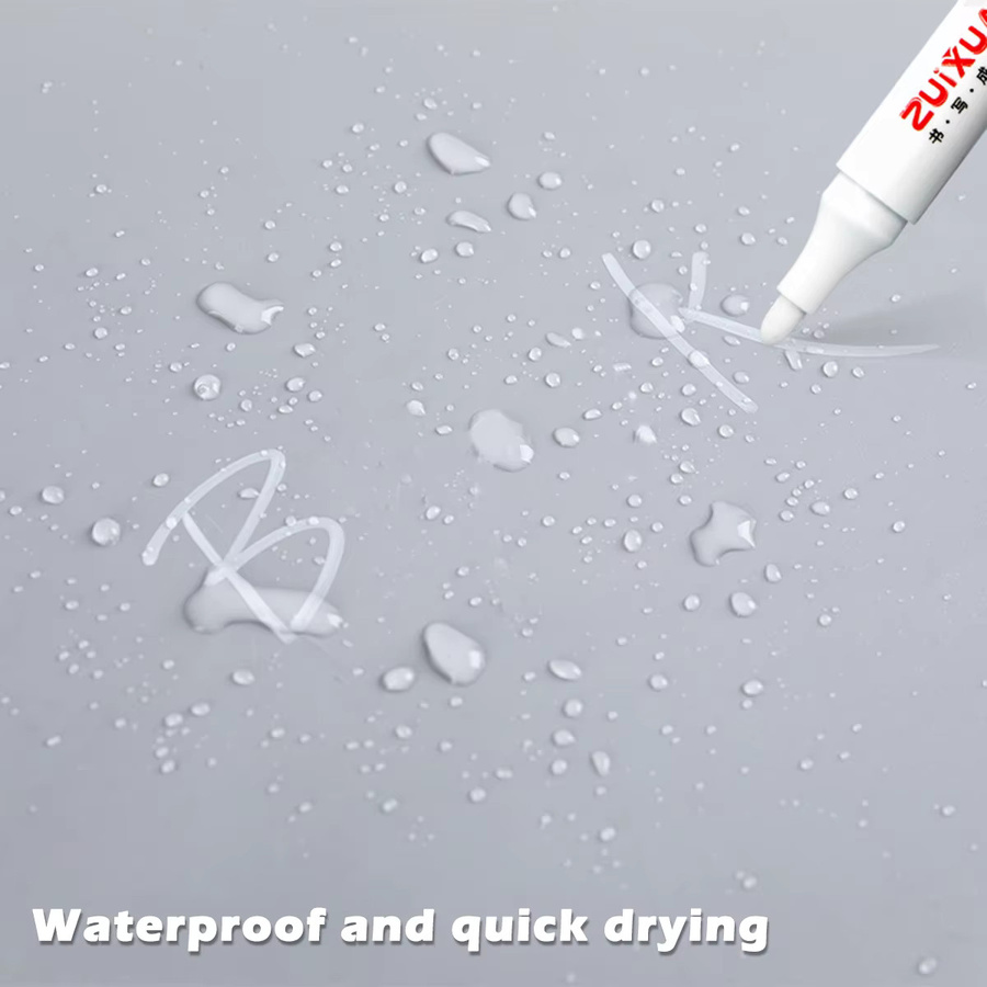 Weißer Marker Stifte Set mit 2,0 mm Spitze, wasserfeste weiße Gel Stifte für Graffiti, Skizzieren und Schule - Bild 3