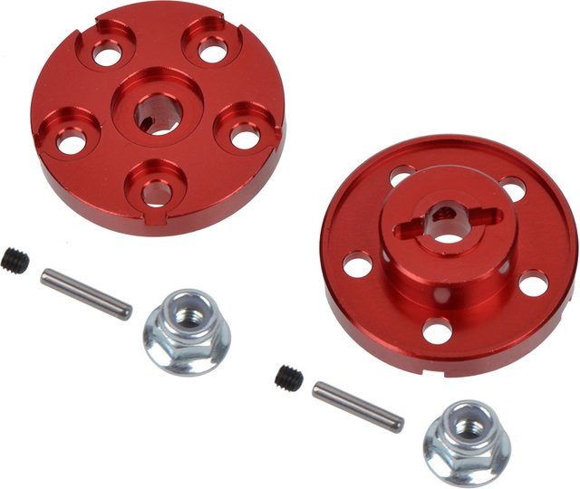 Tamiya Aluminium-Hinterradadapter Hex, Metall, Rot, Zubehör - Bild 1