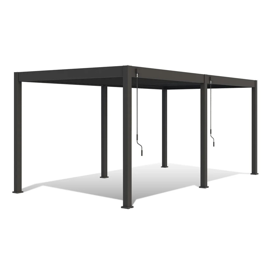 Weide Deluxe Aluminium Pavillon mit Lamellendach in Anthrazit, freistehend, B/T: 530 x 360 cm, H: 255 cm - Bild 2