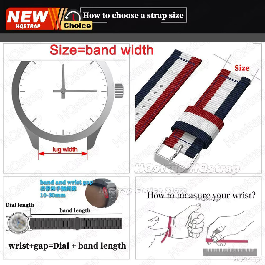 HQstrap Uhrenarmband Nylon, Textil/NATO, Unisex, Bunt - Bild 1