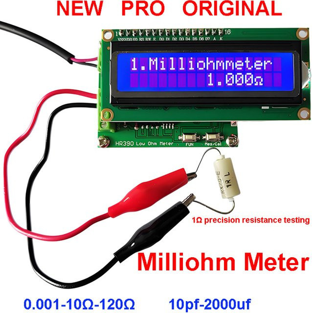 BRIGHTWIN HR390 Tragbares Milliohm-Messgerät für Niederwiderstände von 0 bis 10 Ohm und Kapazitätsmessmodul - Bild 1