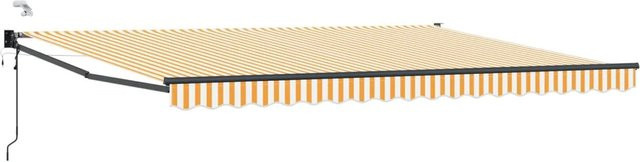 vidaXL Elektrische Ausziehbare Markise aus Polyester und Aluminium in Gelb und Weiß B x H: 400 x 200 cm - Bild 1