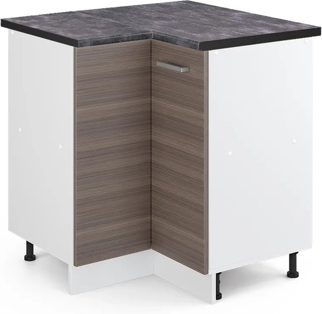 Vicco R-Line Eckunterschrank für die Küche, Grau/Weiß/Anthrazit, B/T/H: 75,6 x 60,0 x 81,6 cm - Bild 1