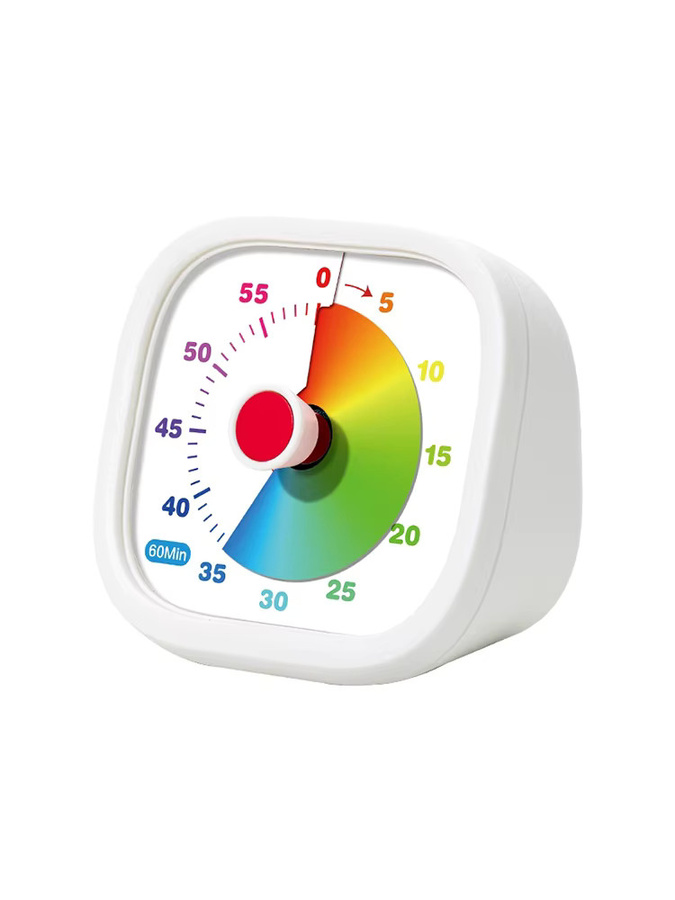 XUANXIANG Visueller Timer mit Schutzhülle, 60-Minuten-Lautlos-Countdown-Timer für Kinder und Erwachsene, Grün-Weiß - Bild 2