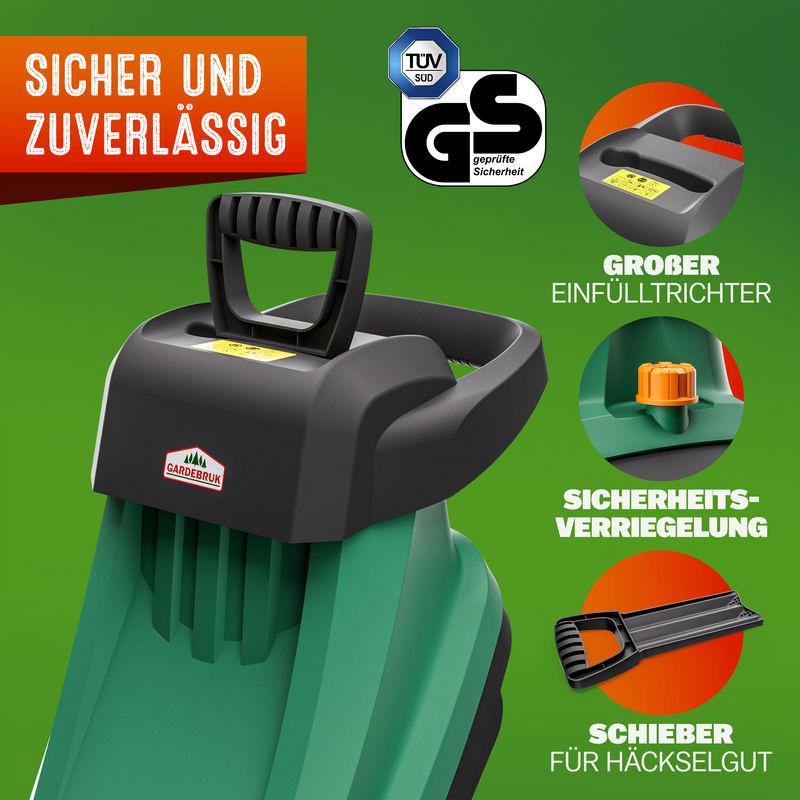 Häcksler 2400W mit 2 Sammelbeuteln je 50L - Bild 3