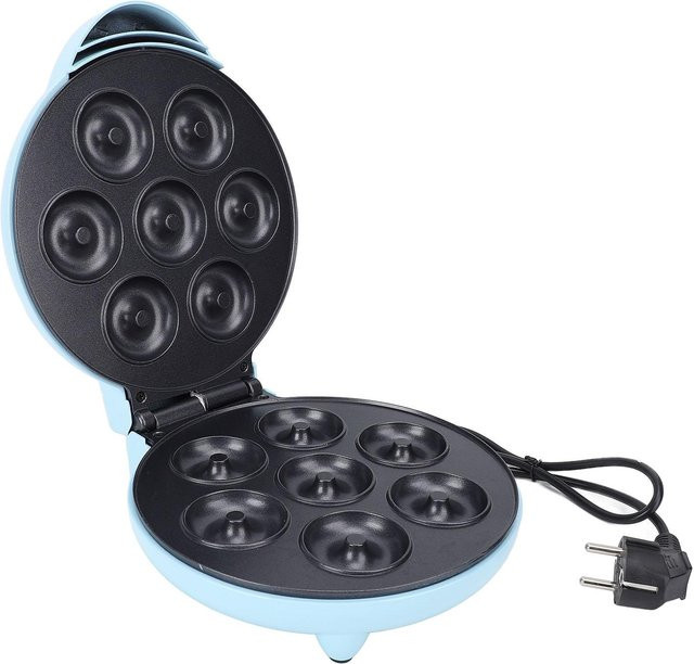 OutsideWorld Elektrische Krapfenmaschine mit 7 Löchern, Donut Maker mit Antihaftbeschichtung und intelligenter Temperaturregelung, Schwarz - Bild 1