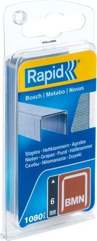 Rapid Tackerklammern Typ BMN 53 aus Edelstahl, 6 mm, silberfarben, 1080 Stück - Bild 1
