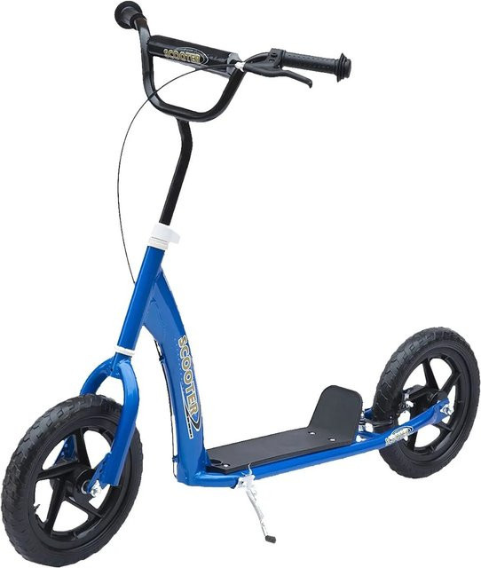 HOMCOM Kinderroller blau mit Hinterbremse für 5-12 Jahre - Bild 1