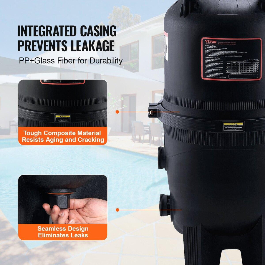 Buying Solutions MB Pool-Filterkartusche für Inground- und Aboveground-Swimmingpools mit 60mm Anschluss für eine Filtration von 40 qm aus Glasfaser und bleifreiem Papier - Bild 2