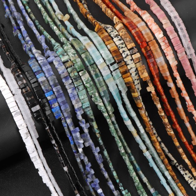 RISYF Perlen Tigerauge Quarz Amazonit, 2x5mm, Rechteck - Bild 1