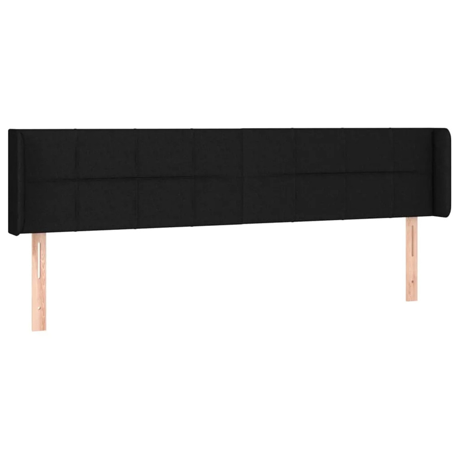 vidaXL LED Kopfteil Schwarz mit USB-Ladeport und integrierter Beleuchtung, Stoff, B: 203 cm, T: 16 cm, H: 78-88 cm - Bild 2