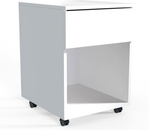 VCM Rollcontainer Dalosa mit Schublade und Fach in Weiß, B: 39 cm, T: 45 cm, H: 55 cm
