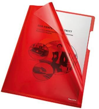 Bene Sichthüllen DIN A4 aus PVC in Rot transparent, 100 Stück - Bild 1