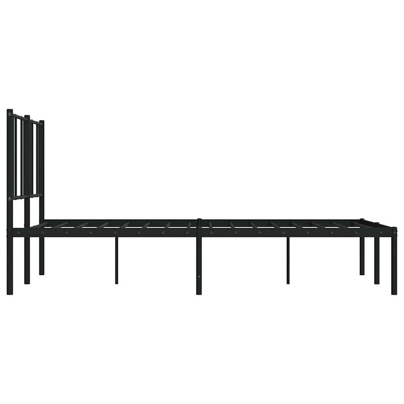 Vidaxl Metall-Bettgestell mit Kopfteil in Schwarz, B/L: 140 x 190 cm - Bild 2