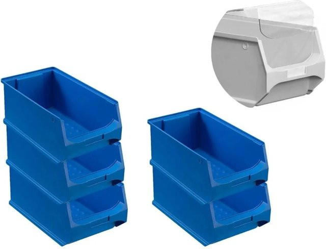 PROREGAL SparSet 5 x Blaue Sichtlagerbox 4.0 mit Abdeckung, H x B x T: 15 x 20 x 35 cm - Bild 1