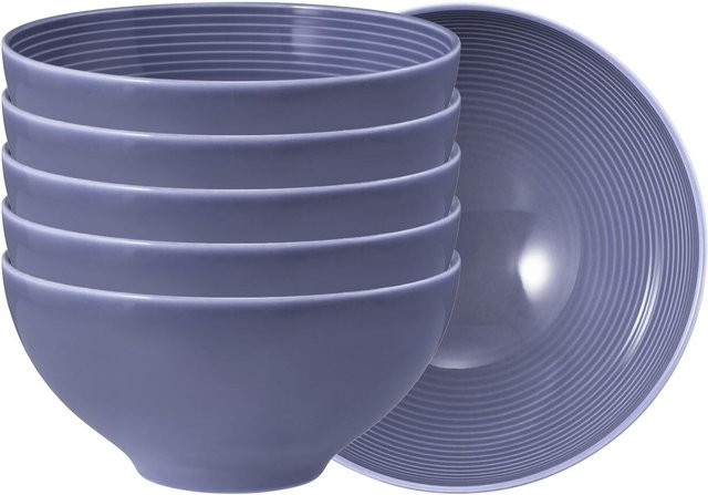 Seltmann Weiden Müslischalen Beat Color Glaze aus Porzellan, Farbe: Lila, 6er Set, Durchmesser: 15,7 cm - Bild 1