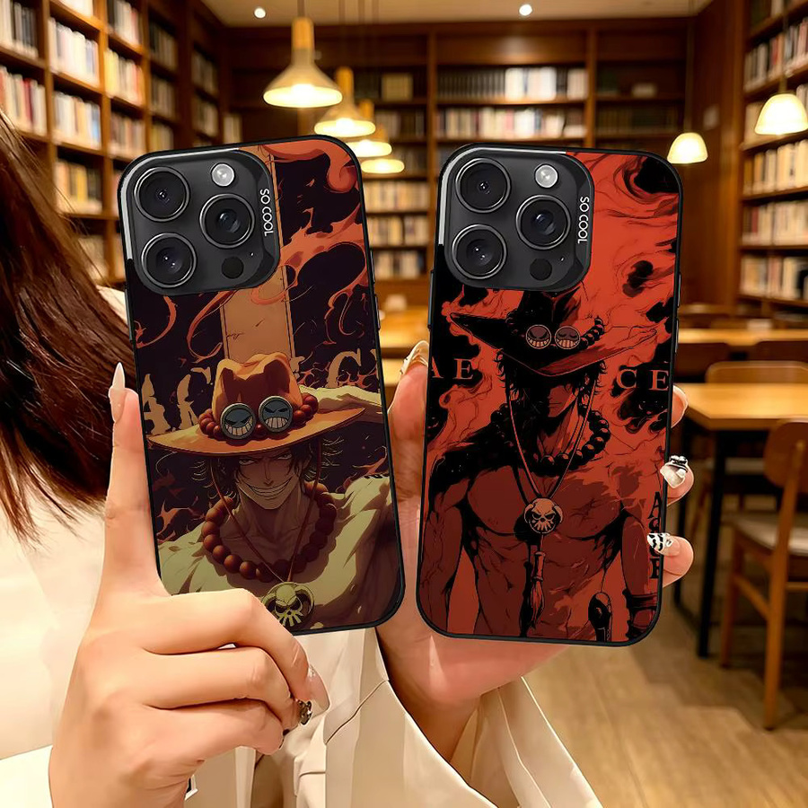 Stoßfeste iPhone Hülle One Piece Portgas D. Ace in Silber und Multicolour für Apple iPhone 17 16 15 14 13 12 11 Pro Max - Bild 3
