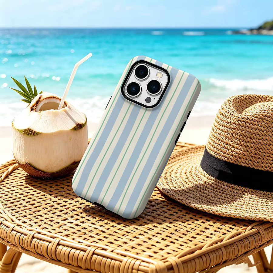 CaseChic MagSafe Schutzhülle mit mattem Bumper und Pastell-Streifen für iPhone 17 16 15 14 13 Pro Max, stoßfeste PC-Hülle, Mehrfarbig - Bild 3