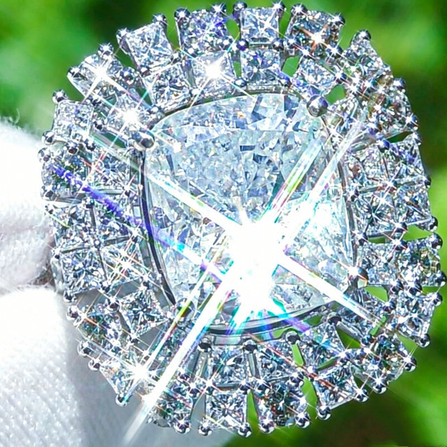 Ring Geometrie-Charm, Zirkonia, Silber, Damen - Bild 1