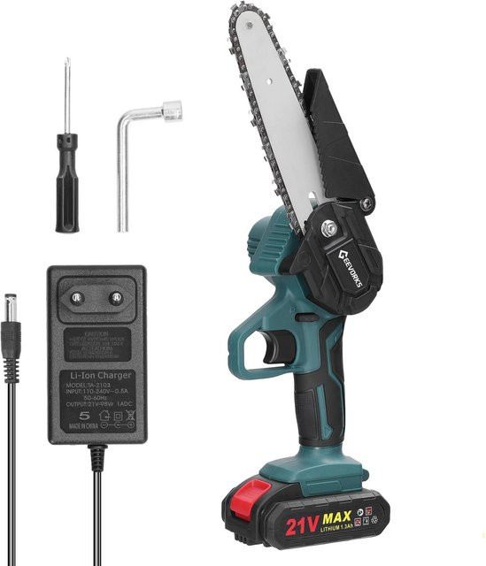 Aimo Akku-Astsäge 21V mit 6 Zoll Schiene und wiederaufladbarem Akku für Einhandbedienung - Bild 1